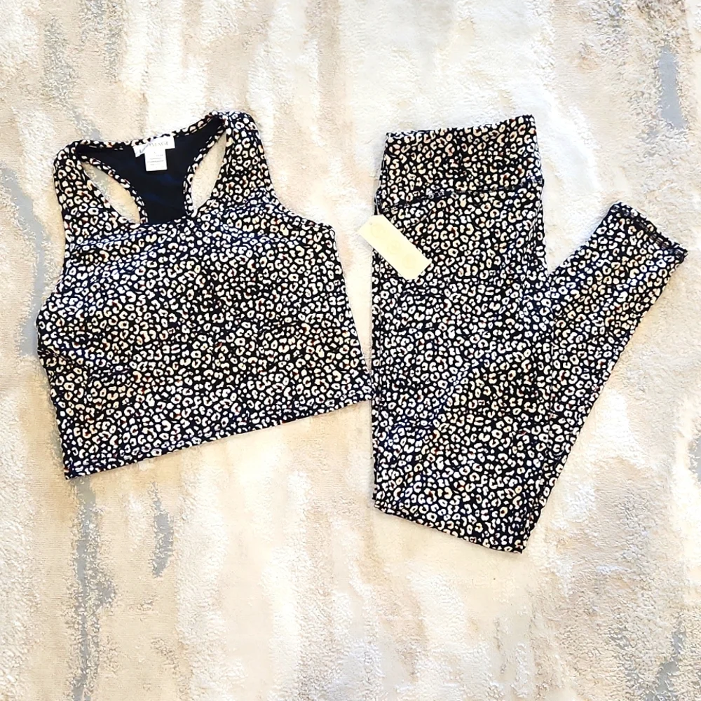2 Piece Workout Set Women's Size XL Cheetah Print - Picture 1 of 7